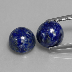 캐럿 천연 로열 블루 라피스 라줄리 보석, 라운드 컷, 8.10 mm, 불투명체