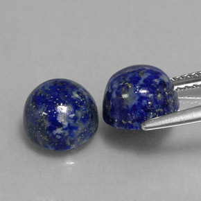 캐럿 천연 로열 블루 라피스 라줄리 보석, 라운드 컷, 8.10 mm, 불투명체