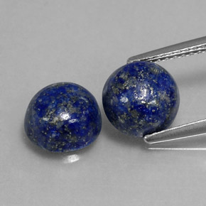 캐럿 천연 로열 블루 라피스 라줄리 보석, 라운드 컷, 8.07 mm, 불투명체