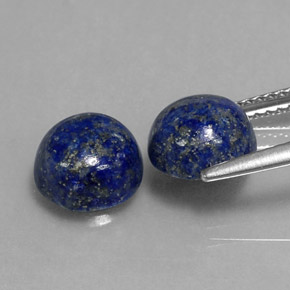 캐럿 천연 로열 블루 라피스 라줄리 보석, 라운드 컷, 8.07 mm, 불투명체