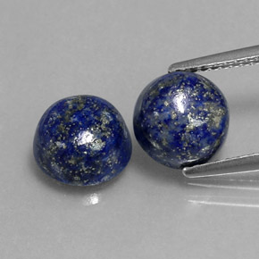 캐럿 천연 로열 블루 라피스 라줄리 보석, 라운드 컷, 8.06 mm, 불투명체