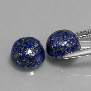 캐럿 천연 로열 블루 라피스 라줄리 보석, 라운드 컷, 8.06 mm, 불투명체