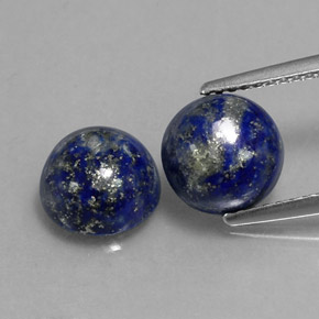 캐럿 천연 로열 블루 라피스 라줄리 보석, 라운드 컷, 7.98 mm, 불투명체