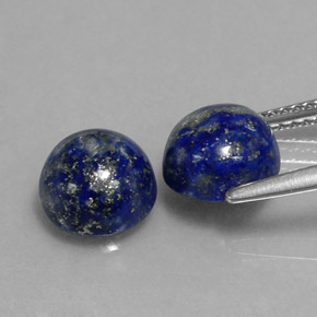 캐럿 천연 로열 블루 라피스 라줄리 보석, 라운드 컷, 7.98 mm, 불투명체