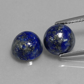 캐럿 천연 로열 블루 라피스 라줄리 보석, 라운드 컷, 8.04 mm, 불투명체