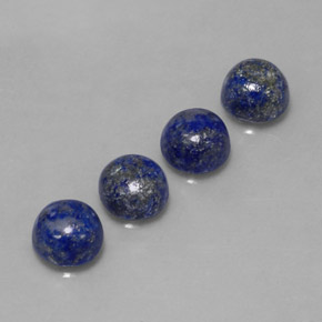 캐럿 천연 로열 블루 라피스 라줄리 보석, 라운드 컷, 8.14 mm, 불투명체