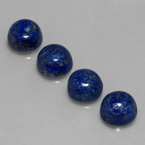 캐럿 천연 로열 블루 라피스 라줄리 보석, 라운드 컷, 8.08 mm, 불투명체