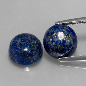 캐럿 천연 로열 블루 라피스 라줄리 보석, 라운드 컷, 8.14 mm, 불투명체