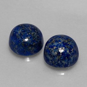 캐럿 천연 로열 블루 라피스 라줄리 보석, 라운드 컷, 8.14 mm, 불투명체
