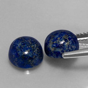 캐럿 천연 로열 블루 라피스 라줄리 보석, 라운드 컷, 8.14 mm, 불투명체