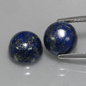 캐럿 천연 로열 블루 라피스 라줄리 보석, 라운드 컷, 8.10 mm, 불투명체