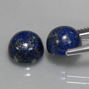 캐럿 천연 로열 블루 라피스 라줄리 보석, 라운드 컷, 8.10 mm, 불투명체