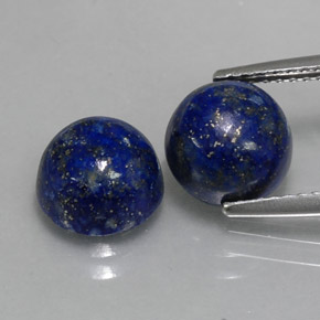 캐럿 천연 로열 블루 라피스 라줄리 보석, 라운드 컷, 8.07 mm, 불투명체