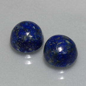 캐럿 천연 로열 블루 라피스 라줄리 보석, 라운드 컷, 8.07 mm, 불투명체