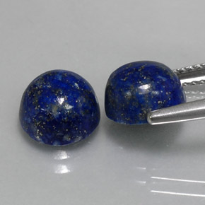 캐럿 천연 로열 블루 라피스 라줄리 보석, 라운드 컷, 8.07 mm, 불투명체
