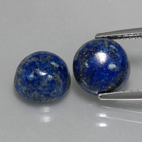 캐럿 천연 로열 블루 라피스 라줄리 보석, 라운드 컷, 8.19 mm, 불투명체