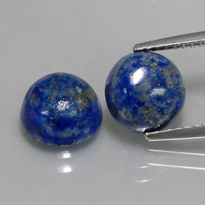 캐럿 천연 로열 블루 라피스 라줄리 보석, 라운드 컷, 8.21 mm, 불투명체