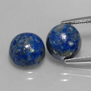 캐럿 천연 로열 블루 라피스 라줄리 보석, 라운드 컷, 8.18 mm, 불투명체