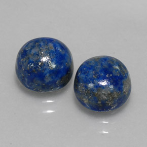 캐럿 천연 로열 블루 라피스 라줄리 보석, 라운드 컷, 8.18 mm, 불투명체