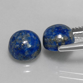 캐럿 천연 로열 블루 라피스 라줄리 보석, 라운드 컷, 8.18 mm, 불투명체