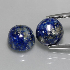 캐럿 천연 로열 블루 라피스 라줄리 보석, 라운드 컷, 8.01 mm, 불투명체