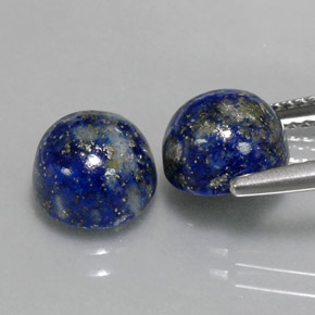 캐럿 천연 로열 블루 라피스 라줄리 보석, 라운드 컷, 8.01 mm, 불투명체