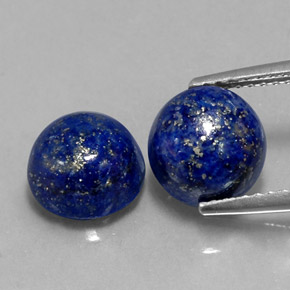 캐럿 천연 로열 블루 라피스 라줄리 보석, 라운드 컷, 8.13 mm, 불투명체