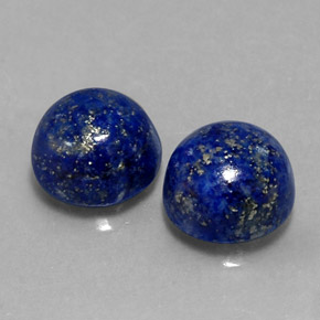 캐럿 천연 로열 블루 라피스 라줄리 보석, 라운드 컷, 8.13 mm, 불투명체