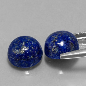 캐럿 천연 로열 블루 라피스 라줄리 보석, 라운드 컷, 8.13 mm, 불투명체