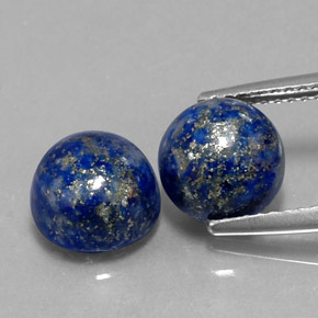 캐럿 천연 로열 블루 라피스 라줄리 보석, 라운드 컷, 8.12 mm, 불투명체