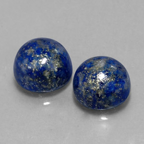 캐럿 천연 로열 블루 라피스 라줄리 보석, 라운드 컷, 8.12 mm, 불투명체