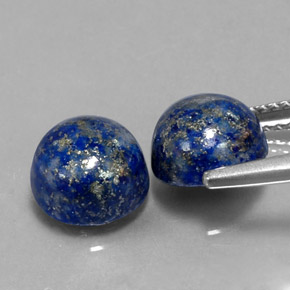 캐럿 천연 로열 블루 라피스 라줄리 보석, 라운드 컷, 8.12 mm, 불투명체