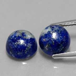 캐럿 천연 로열 블루 라피스 라줄리 보석, 라운드 컷, 8.14 mm, 불투명체