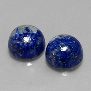 캐럿 천연 로열 블루 라피스 라줄리 보석, 라운드 컷, 8.14 mm, 불투명체