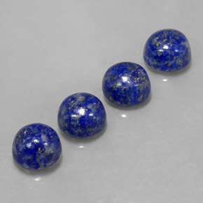 캐럿 천연 로열 블루 라피스 라줄리 보석, 라운드 컷, 8.12 mm, 불투명체