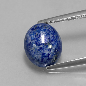 3.08캐럿 천연 로열 블루 라피스 라줄리, 타원형 컷, 9.5×8.1 mm, 불투명체