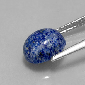 3.08캐럿 천연 로열 블루 라피스 라줄리, 타원형 컷, 9.5×8.1 mm, 불투명체