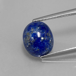 3.38캐럿 천연 로열 블루 라피스 라줄리, 타원형 컷, 10.4×8.5 mm, 불투명체