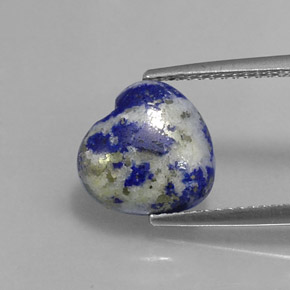 3.29캐럿 천연 로열 블루 라피스 라줄리, 하트 모양, 10.2×9.8 mm, 불투명체
