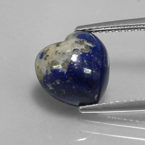 4.64캐럿 천연 로열 블루 라피스 라줄리, 하트 모양, 10.1×9.9 mm, 불투명체