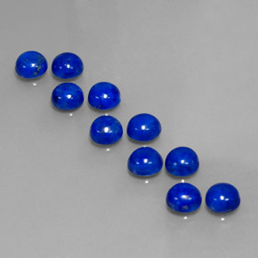 캐럿 천연 로열 블루 라피스 라줄리 보석, 라운드 컷, 6.00 mm, 불투명체