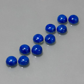 캐럿 천연 로열 블루 라피스 라줄리 보석, 라운드 컷, 5.98 mm, 불투명체