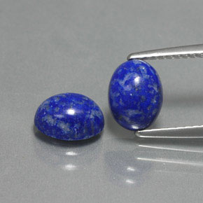 캐럿 천연 로열 블루 라피스 라줄리 보석, 타원형 컷, 8×6.1 mm, 불투명체
