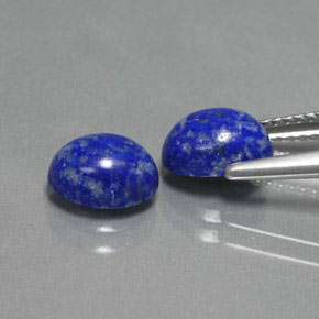 캐럿 천연 로열 블루 라피스 라줄리 보석, 타원형 컷, 8×6.1 mm, 불투명체