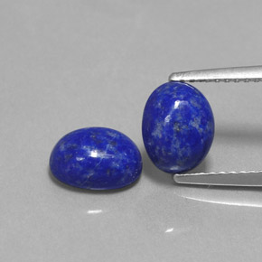 캐럿 천연 로열 블루 라피스 라줄리 보석, 타원형 컷, 8×6.2 mm, 불투명체