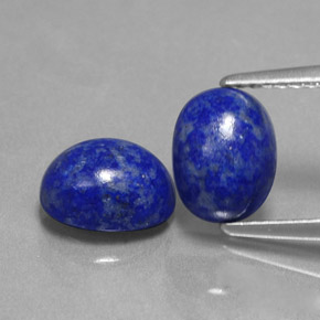 캐럿 천연 로열 블루 라피스 라줄리 보석, 타원형 컷, 8×6.1 mm, 불투명체