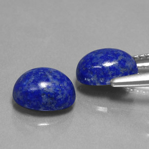 캐럿 천연 로열 블루 라피스 라줄리 보석, 타원형 컷, 8×6.1 mm, 불투명체