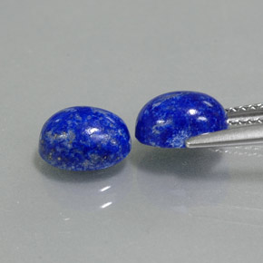 캐럿 천연 로열 블루 라피스 라줄리 보석, 타원형 컷, 8.1×6.2 mm, 불투명체