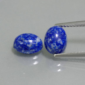 캐럿 천연 로열 블루 라피스 라줄리 보석, 타원형 컷, 8×6.3 mm, 불투명체