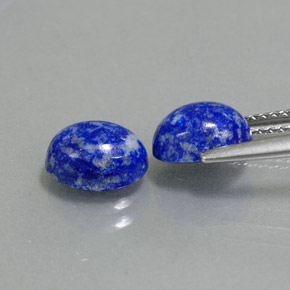 캐럿 천연 로열 블루 라피스 라줄리 보석, 타원형 컷, 8×6.3 mm, 불투명체
